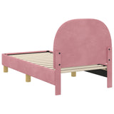 Toddler Bed Frame with Headboard Pink 70 x 140 cm Velvet 42011005