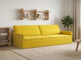 3 Seater Sofa Yellow 190 x 81 x 82 cm Velvet 42041127