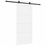 Sliding Door White and Black 93 x 202 cm Solid Pine Wood 3333375