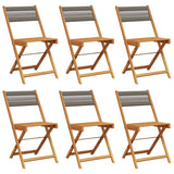 ZNTS Folding Garden Chairs 6 pcs Grey Solid Wood Acacia 3214605