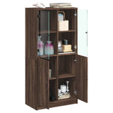 Highboard with Doors Brown Oak 68x37x142 cm Engineered Wood 3295870