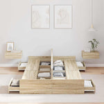 Storage Bed Frame Sonoma oak 120 x 200 cm Engineered wood 3335303