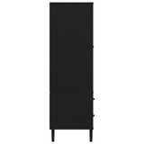 Wardrobe SENJA Rattan Look Black 90x55x175 cm Solid Wood Pine 358036