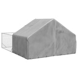 Outdoor Dog Kennel with Run 5x3x1,9 m Galvanised Steel 3329243