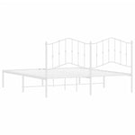 ZNTS Metal Bed Frame without Mattress with Headboard White 160x200cm 373841
