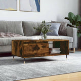 Coffee Table Smoked Oak 90x50x36.5 cm Engineered Wood 830561