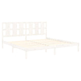 Bed Frame without Mattress White 200x200 cm Solid Wood Pine 3105621