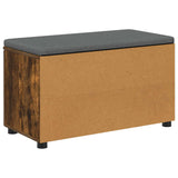 Hall Bench with Cushion with Shelf Smoked Oak 80 x 38 x 46 cm 891508