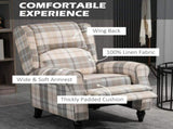 Wingback Recliner Armchair for Living Room, Pushback Reclining Chair with Round Armrests, Footrest T3398P330384