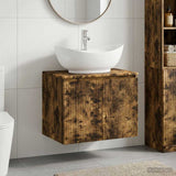 Bathroom Furniture Set Smoked Oak Engineered Wood 3404345