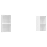 Wall-mounted TV Cabinets 2 pcs White Engineered Wood 3079844