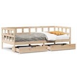 Daybed with Drawers without Mattress 90x200 cm Solid Wood 3302083