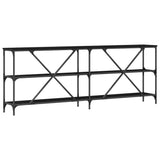 Console Table Black Oak 200 x 30 x 75 cm Engineered Wood 863447