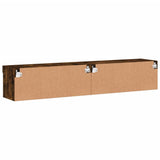 TV Cabinets with LED Lights 2 pcs Smoked Oak 80x30x30 cm 837150
