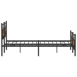 Metal Bed Frame without Mattress Smoked Oak 160x200 cm 3325092