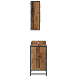 Bathroom Furniture Set with Door 2 pcs Old Wood Engineered Wood 3402527