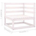Garden 4-Seater Sofa White Solid Pinewood 3075360