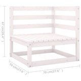Garden 4-Seater Sofa White Solid Pinewood 3075360