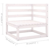 4 Piece Garden Lounge Set White Solid Wood Pine 3075380