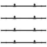 Sliding Door Hardware Kit 366 cm Steel Black 3295749