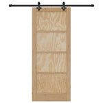 Sliding Door Manual Natural and black 83 x 202 cm 3333504