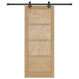 Sliding Door Manual Natural and black 83 x 202 cm 3333504