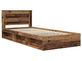 Bed Frame with Headboard Old Wood 90 x 200 cm Solid Pine Wood 3410142