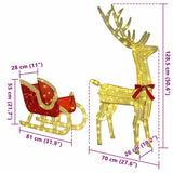 Reindeer Pull Sleigh Warm white 151 x 28 x 128.5 cm Fabric 42019082