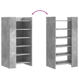Shoe Cabinet Concrete Grey 52x37.5x100 cm Engineered Wood 848447