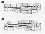 Outdoor Sofa Set 9 pcs Natural Solid Acacia Wood 3366587