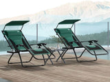Zero Gravity Lounger Chair Set of 2, Folding Reclining Patio Chair with Shade Cover, Padded Seat, T3398P317535