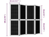 Room Divider 4 Panels Brown Solid Wood Paulownia 358818