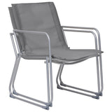 4 Piece Garden Lounge Set Fabric & Steel Grey 44351
