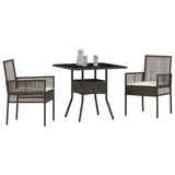 Garden Dining Set 3 pcs Brown Poly rattan 3334925