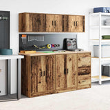 Garage Wall Cabinets 2 pcs Old Wood Engineered Wood 860658