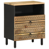Bed Cabinet Black 50x33x62 cm Solid Rough Wood Mango 4018638