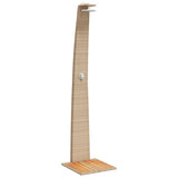 Outdoor Shower Beige 55x60x224 cm Poly Rattan and Acacia Wood 368211