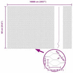 Fence with Posts Grey 0.6 x 100 m PVC-coated steel 3353299