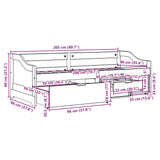 Day Bed with 3 Drawers without Mattress IRUN Black 90x200 cm 3314684