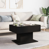 ZNTS Coffee Table with LED Black 70x50x45 cm Engineered Wood 847533