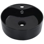 Wash Basin with Overflow 36x13 cm Ceramic Black 143912