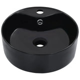 Wash Basin with Overflow 36x13 cm Ceramic Black 143912