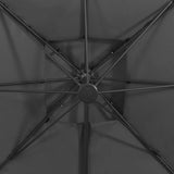 Cantilever Garden Parasol with Double Top 300x300 cm Anthracite 312372