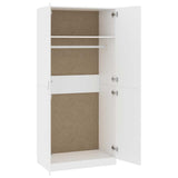800630 Wardrobe White 90x52x200 cm Engineered Wood