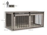 118cm Dog Crate Furniture with Removable Cushion for Extra Large Dogs - Walnut Brown T3398P349631