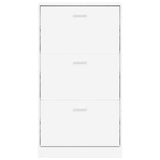 Shoe Cabinet White 59x17x108 cm Engineered Wood 342526