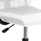 Office Chair White Mesh Fabric and Faux Leather 353025