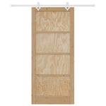 Sliding Door Manual Natural and white 93 x 211 cm 3333572