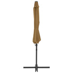 Garden Parasol with Portable Base Taupe 276342