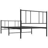 Metal Bed Frame without Mattress with Footboard Black 75x190cm 352488
